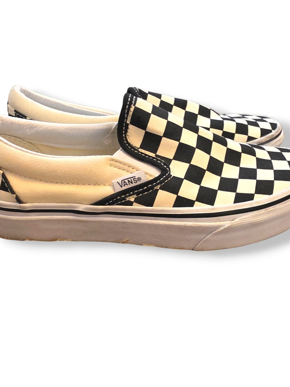 Vans Unisex Classic Slip-On Checkerboard Sneakers - Black/White Men 4.5 Women 6 - Picture 5 of 10